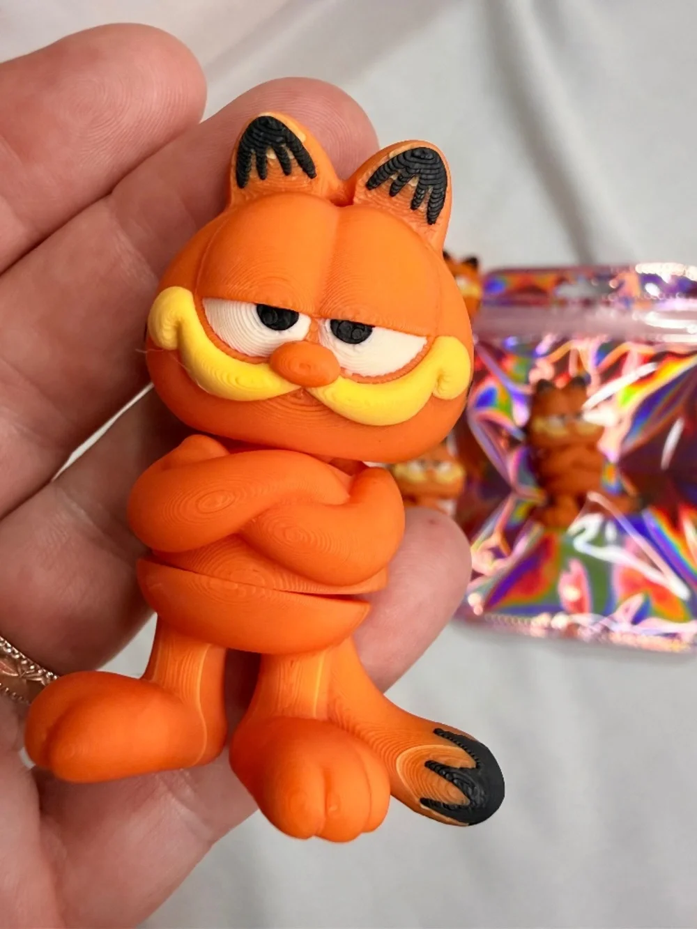 Garfield 3D Printed Keychain Orange Cat Figure Cute Bag Charm